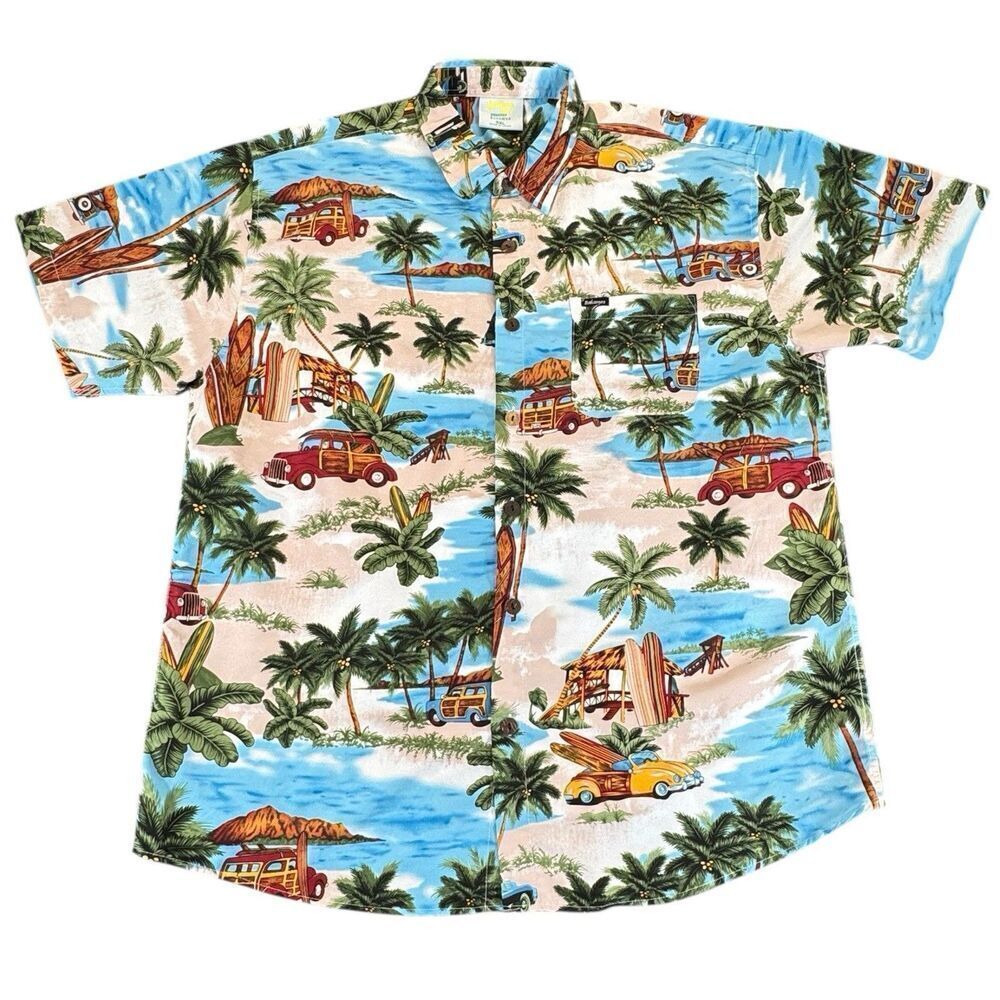 Banana Bay 3XL Bahamas Tiki Bar Car Hawaiian Shirt Floral Tropical Beach Island